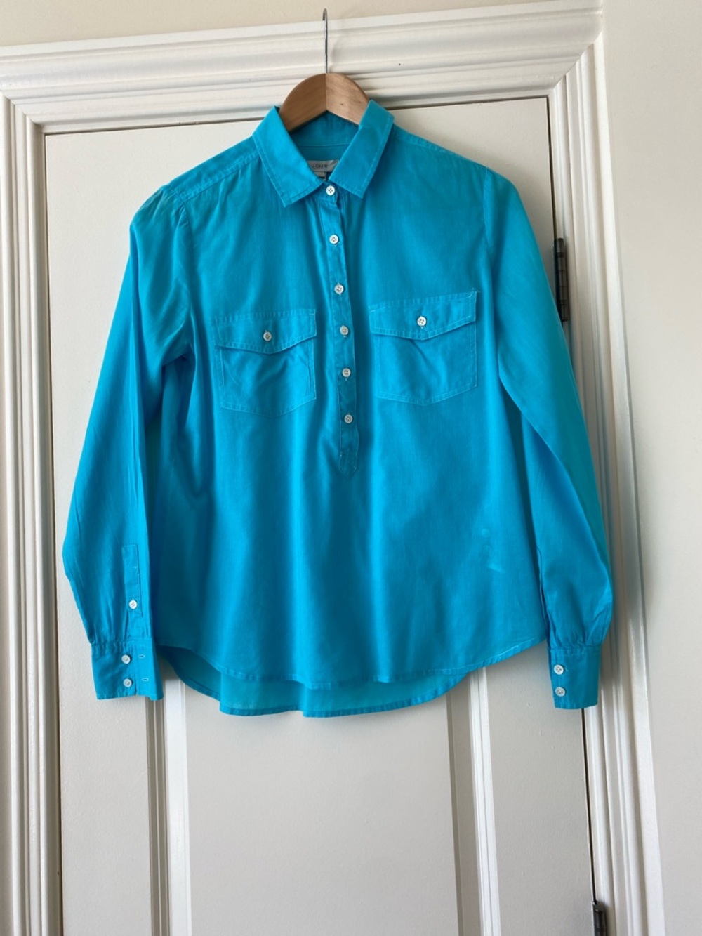 J. Crew women’s Teal Button-Up Shirt. Size 4